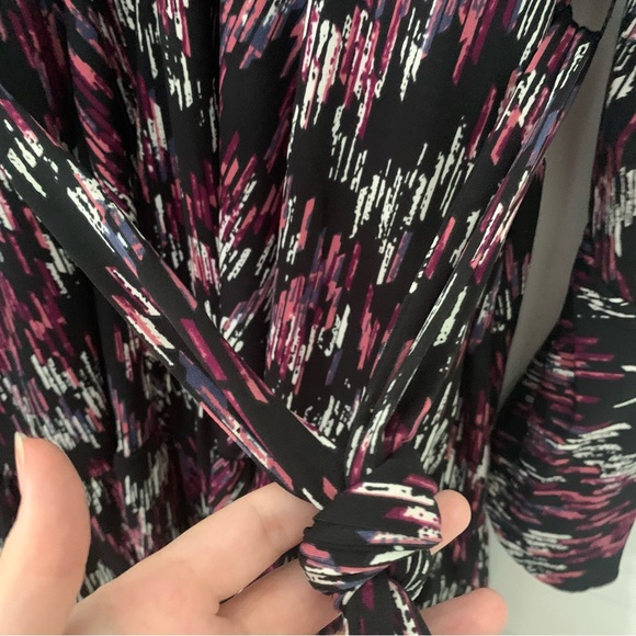 Torrid Black Purple Long Sleeve Mini Dress Size 3X New With Tag Bell Sleeves - Picture 3 of 7